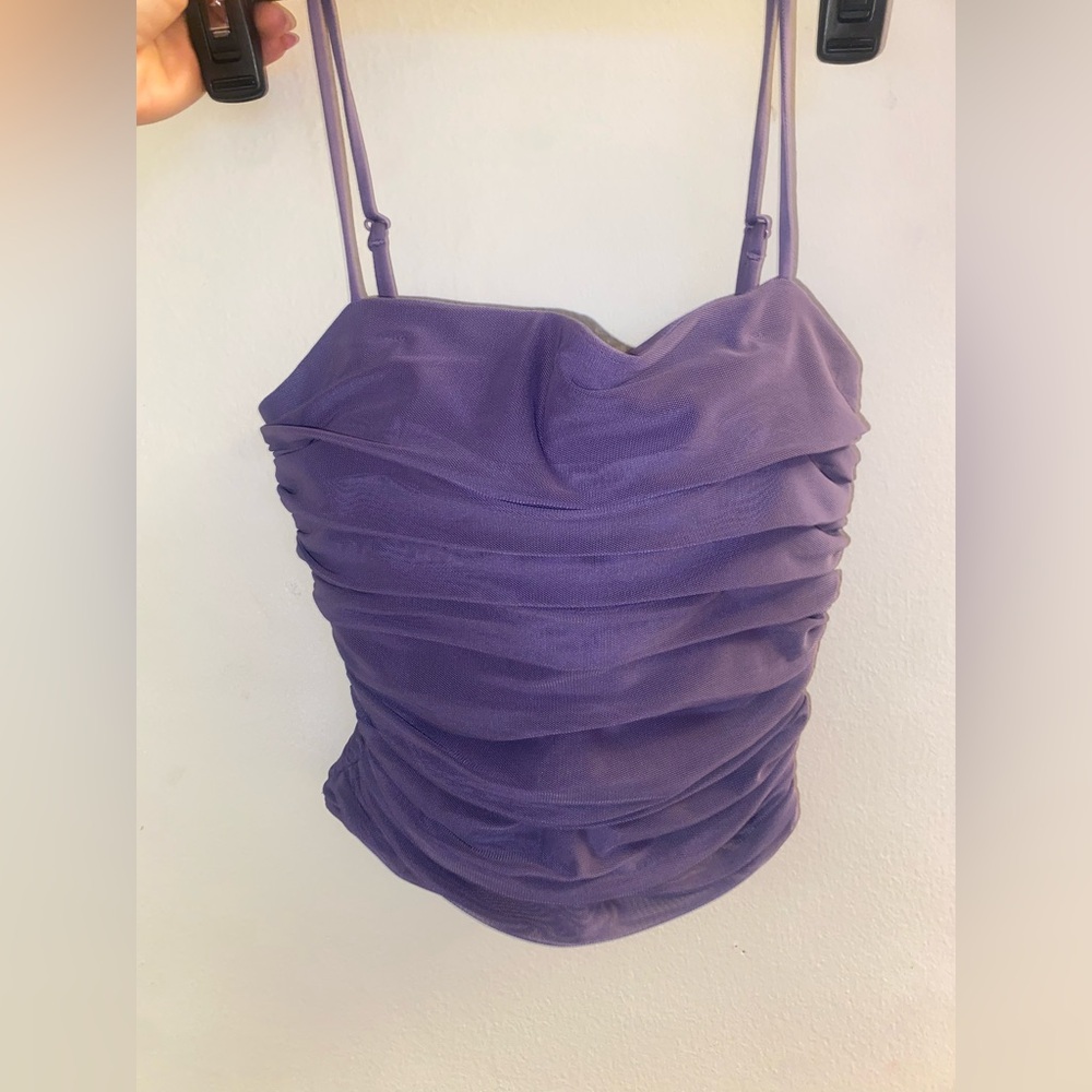 Express Purple Ruched Camisole